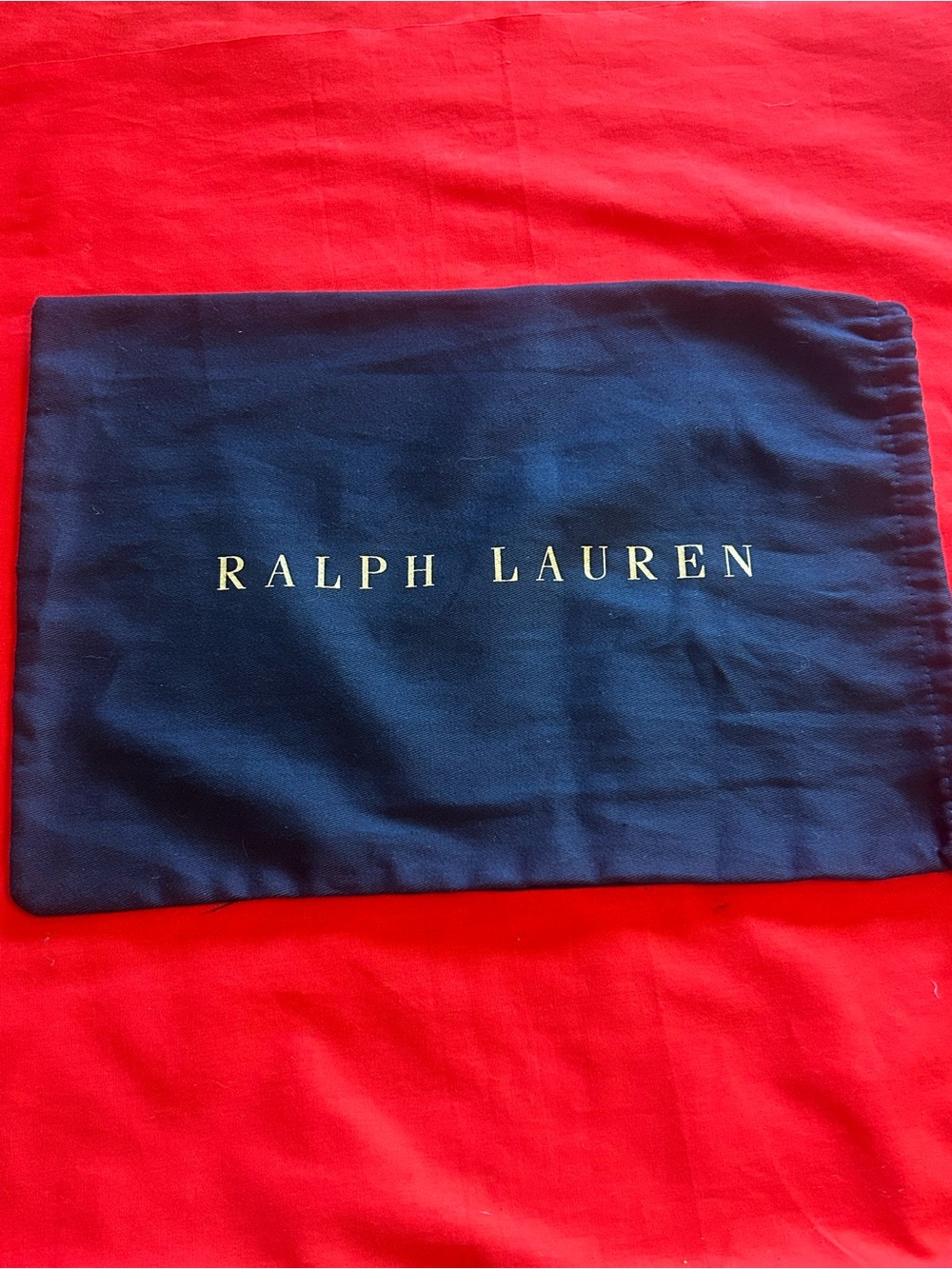 Ralph Lauren navy fabric pouch with gold logo